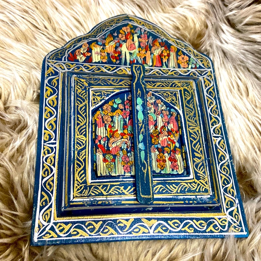 Vintage Moroccan Wall Hanging Rectangular blue